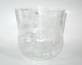 Iittala Finland Oiva Toikka FAUNA 7+" Glass Serving  Bowl w/ Arabia Label - Nuutajarvi Mid Century Scandinavian Modern