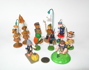 CHOICE Vintage 1950s Erzgebirge E. German Putz Figurines; Various Makers