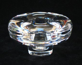 Dansk Jens Quistgaard IHQ Glass 2 Way Candle Holder Votive & Taper - Mid Century Modern Lead Crystal Japan w/ Original Label
