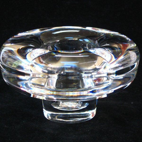 Dansk Jens Quistgaard IHQ Glass 2 Way Candle Holder Votive & Taper - Mid Century Modern Lead Crystal Japan w/ Original Label