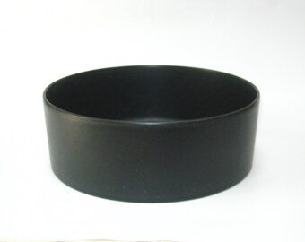 Calvin Klein Swid Powell Design KOHL Black Matte Stoneware Serving Bowl; Vintage 1990s Minimalist Tableware