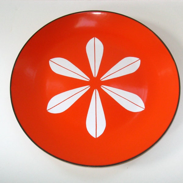 Cathrineholm Norway Orange Lotus Enamel 10.25" Dinner Plate EUC - Mid Century Modern - More Available