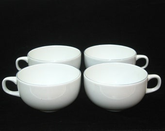 Royal Copenhagen BLUE LINE Aluminia Set 4 Fajance Coffee or Tea Cups - Mid Century Modern China Denmark