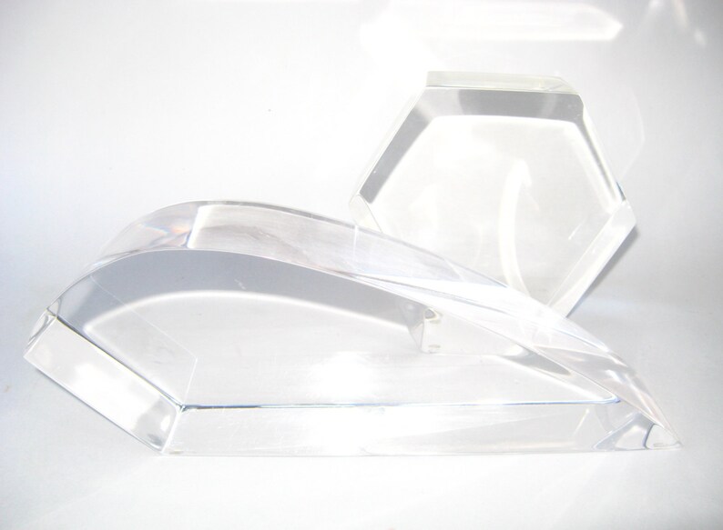 Ritts Astrolite Lucite Bookends Pair of Sculptures Mid-Century Modern Hollis-Jones era Paperweights