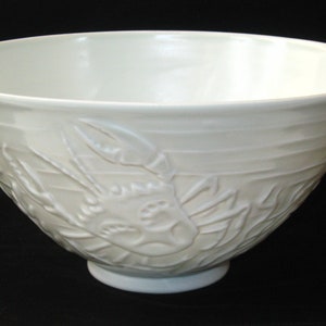 RARE Gunnar Nylund ALP Translucent Porcelain Rorstrand Large 10.25" Undersea Bowl; Vintage 1930s Lidköping Sweden