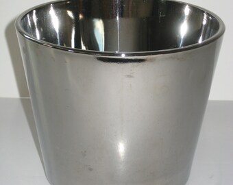 Dorothy Thorpe Style 'Mercury Glass ' Mad Men Hollywood Regency Silver Tone Glass Ice Bucket