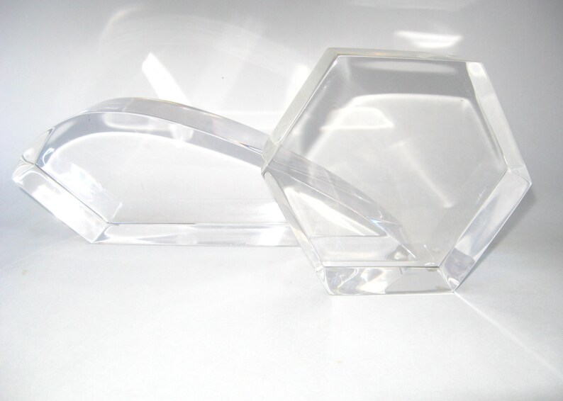 Ritts Astrolite Lucite Bookends Pair of Sculptures Mid-Century Modern Hollis-Jones era Paperweights