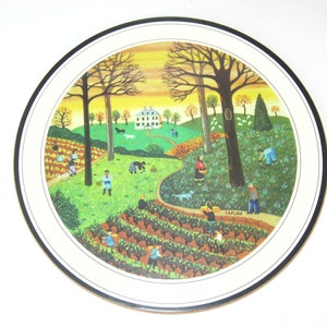 Villeroy & Boch DESIGN NAIF 10&quot; Pot Holder The Four Seasons AUTUMN by Gerard Laplau - Round Cork Backed Trivet