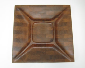 食器 DENMARK DIGSMED DESIGN Vintage Digsmed Denmark Teak Square Cheese and Cracker Tray