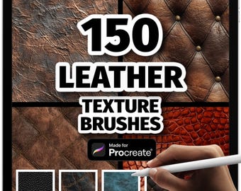 150 Texturas de Couro para Procreate – Texturas de Couro Rachado, Réptil e Acolchoado para Moda