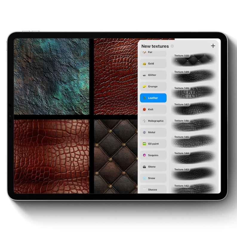 150 Leather Textures for Procreate – Cracked Leather, Reptile and ...