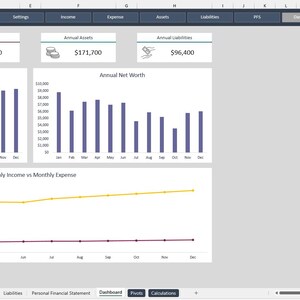 Modelo de planilha Excel para demonstração de finanças pessoais