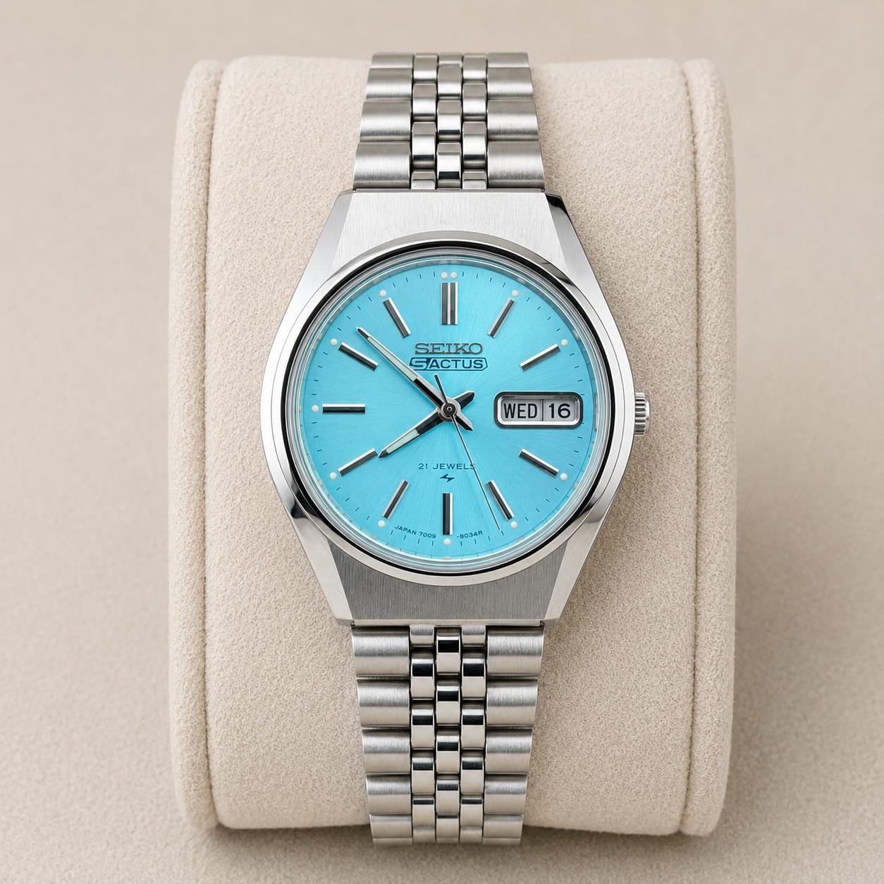 ✴️SEIKO セイコー5 アクタス 自動巻き腕時計 ブルー文字盤　稼動 ヴィンテージ セイコー5 アクタス 自動巻き腕時計 | スカイブルー文字