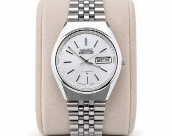 Vintage Seiko 5 Actus Automatic Men's Wrist Watch | 36mm Silver Dial, Day-Date