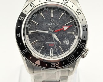 Men's Wrist Automatic Grand Seiko Watch | Black Dial | Silver Stainless Steel | Japanese Watch