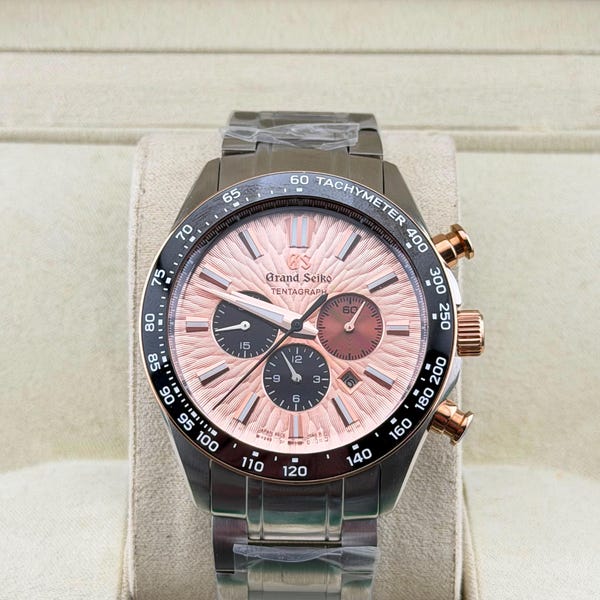Grand Seiko Tentagraph Automatic wrist Watch | Salmon Dial | 44mm Men's Luxury Watch