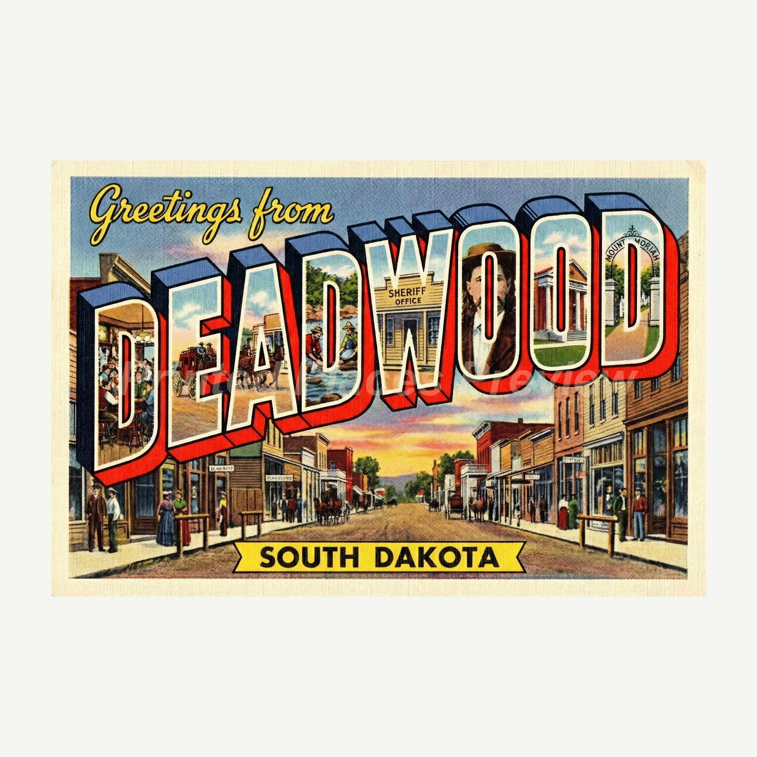 Broche De Chapeau Vintage – Saloon N°10 Deadwood – Dakota Territory – Émail Métal
