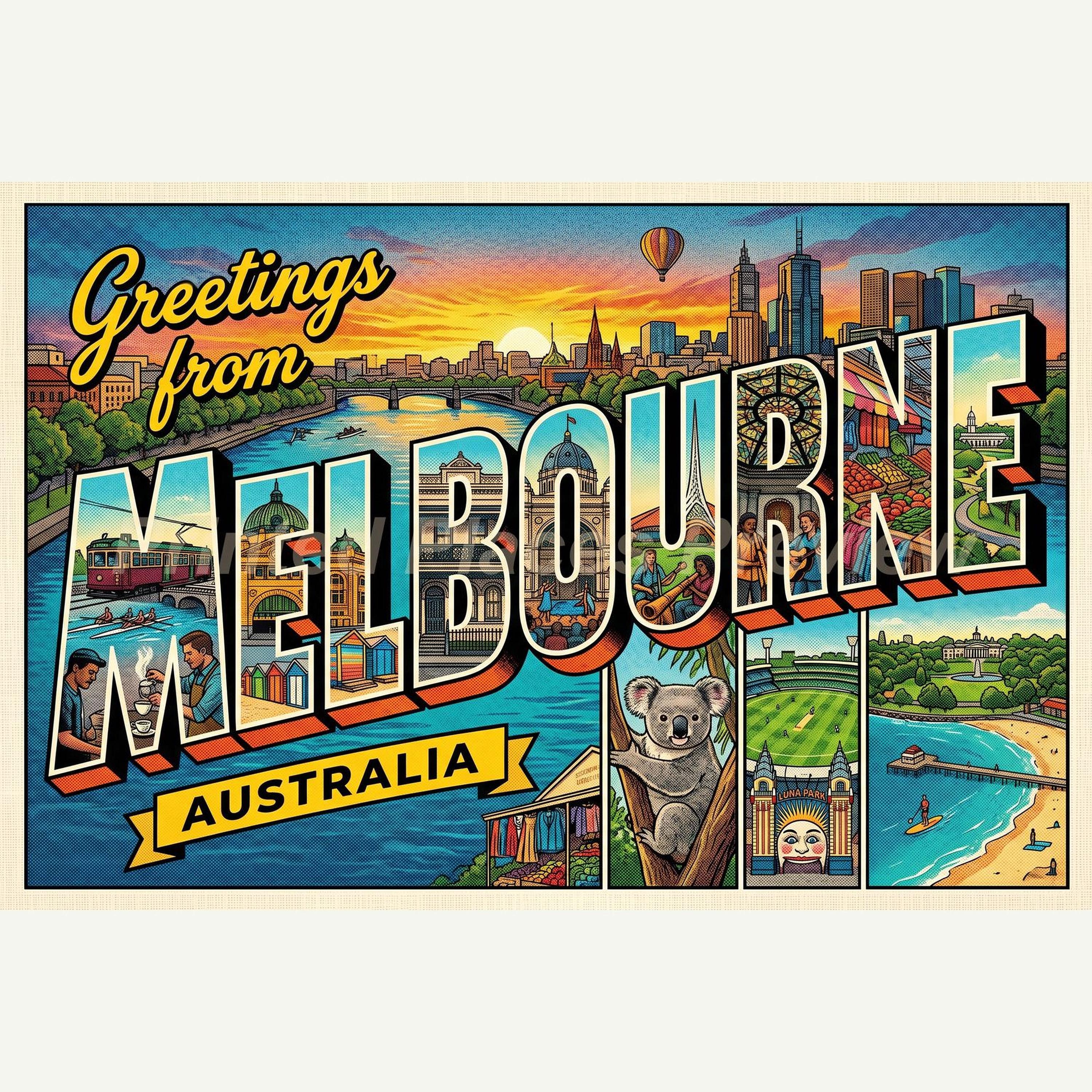 Melbourne postcard - Etsy 日本