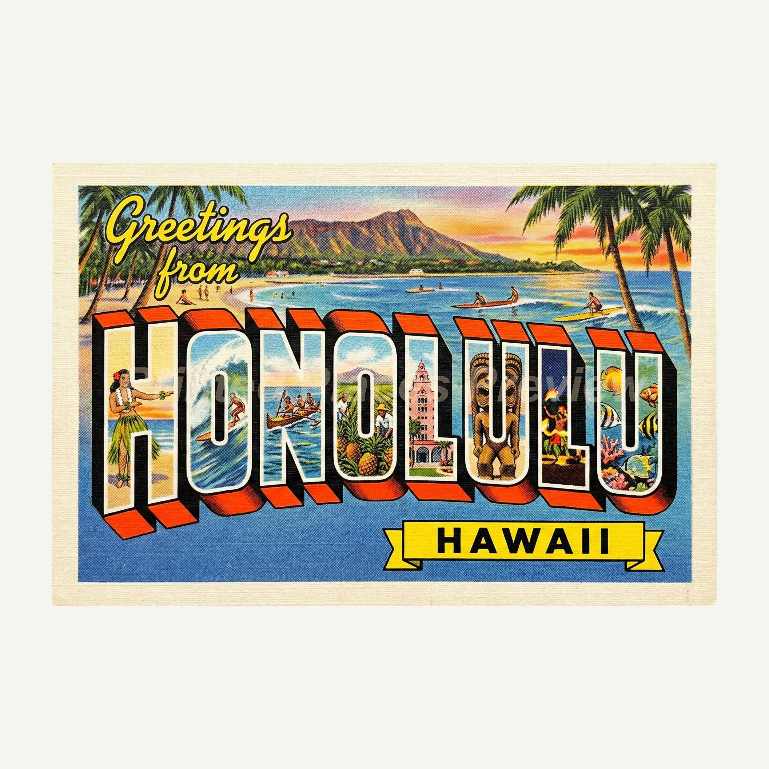 Waikiki postcard - Etsy 日本