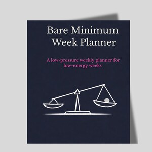 Bare Minimum Veckoplanerare PDF | Lågenergiplanerare | Utbrändhetsvänlig Planerare | Minimalistisk Veckoplanerare | Utskrivbar & Digital