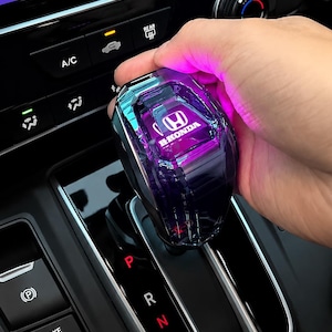 Honda Crystal Gear Shift Knob, RGB LED Shifter Handle for Accord Civic CRV Breeze Vezel Spirior, Touch Activated Car Interior Upgrade