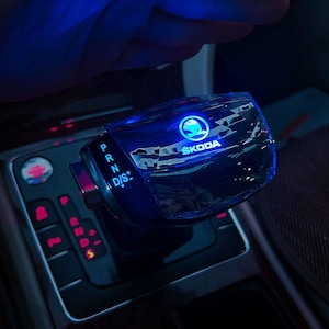 Skoda Rapid Crystal Gear Shift Knob, LED Lighted Shifter Handle, Luxury Interior Modification Upgrade for Skoda Rapid