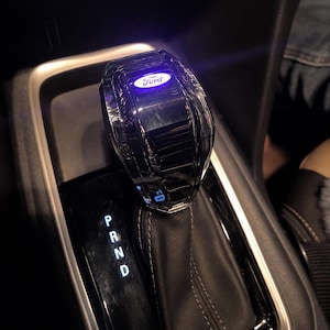 Ford Crystal Gear Shift Knob, Illuminated RGB LED Shifter Handle, Luxury Interior Modification Upgrade for Ford Cars