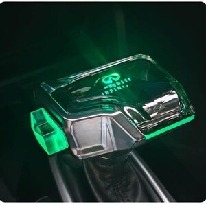 Infiniti Crystal Gear Shift Knob, Illuminated RGB LED Shifter Handle, Luxury Interior Modification Upgrade for Infiniti Cars