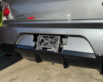 Mitsubishi EVO 7 8 9 License Plate Relocation Bracket | STM Rear Bumper Mount | JDM Evo Plate Holder | Fix Blocked Registration Sticker