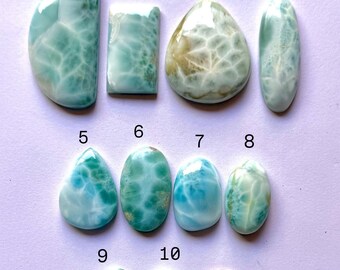 Natürlicher Larimar Cabochon aus der Karibik | Unbehandelter Edelstein für Schmuck
