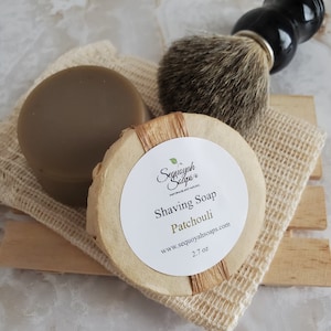 Men&#39;s Shaving Soap, Patchouli Handmade Soap, Woodsy  Rustic and Fragrant Scented , Gift for Him, Birthday For Dad