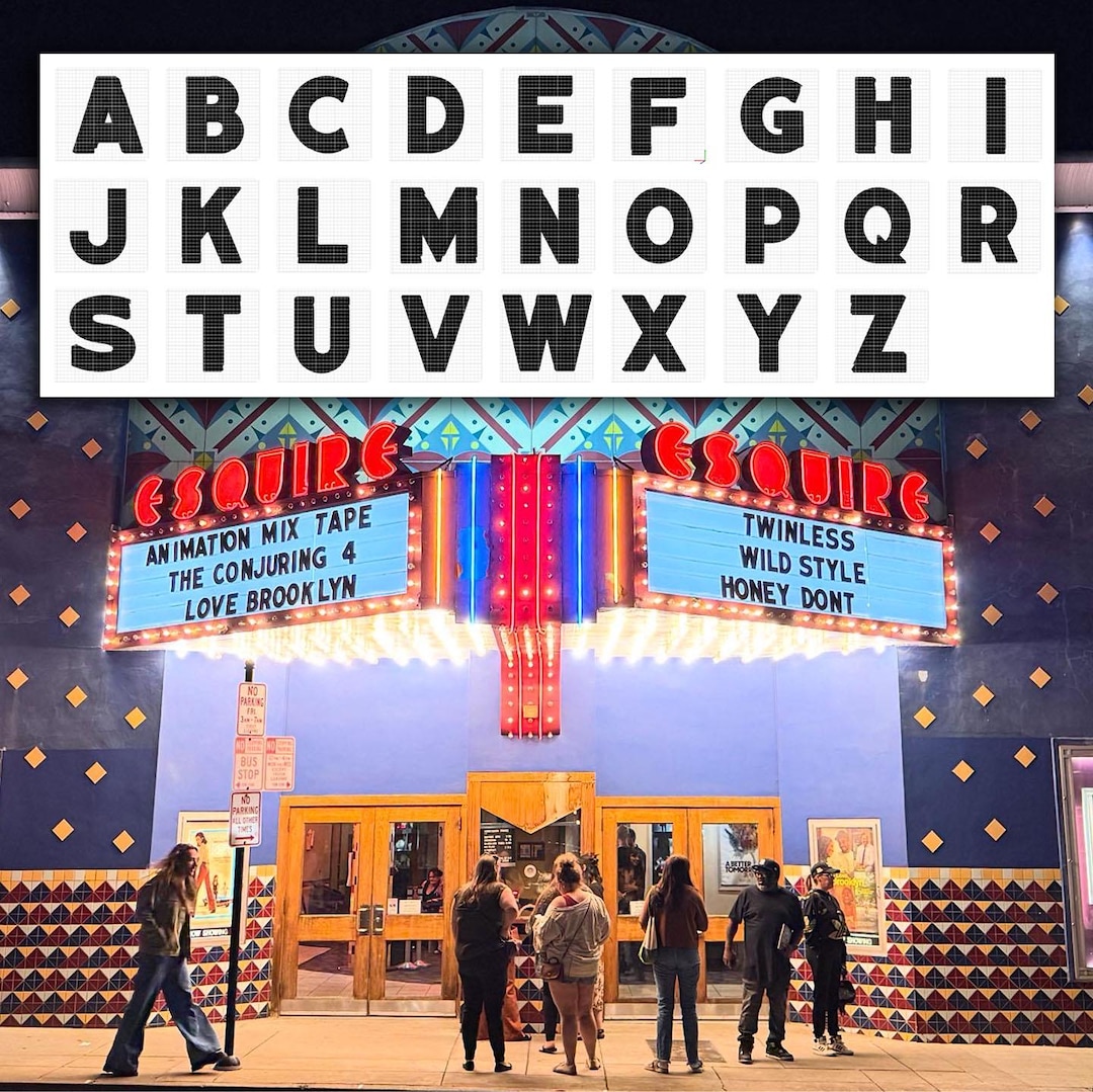 Readerboard LETTERS ‘A-Z’: Vintage-style Theater Marquee Letters. Stls. 8” Slotted ...