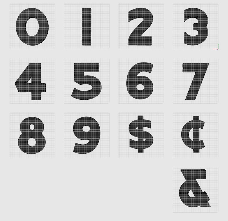 NUMBERS + SYMBOLS: Vintage-style Theater Marquee Letters. Stls. 8 ...