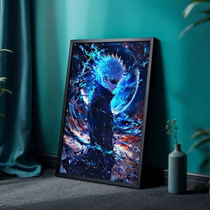 Satoru Gojo Jujutsu Kaisen Manga Poster, Anime Wall Art Print, Minimal Japanese Comic Decor image 8