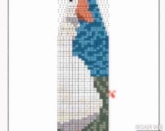 Goose Earring Pattern for Brick Stitch with Fringe Seed Beads, Porch Goose Earrings