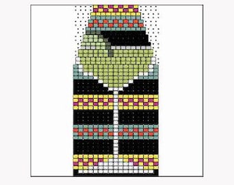 Margarita Beaded Earring Pattern for Brick Stitch with Fringe Seed Beads