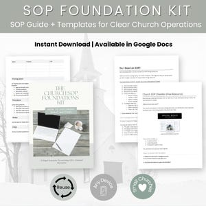 The Church SOP Foundations Kit | Guide + Templates for Church Operations, Admin & Volunteer Systems