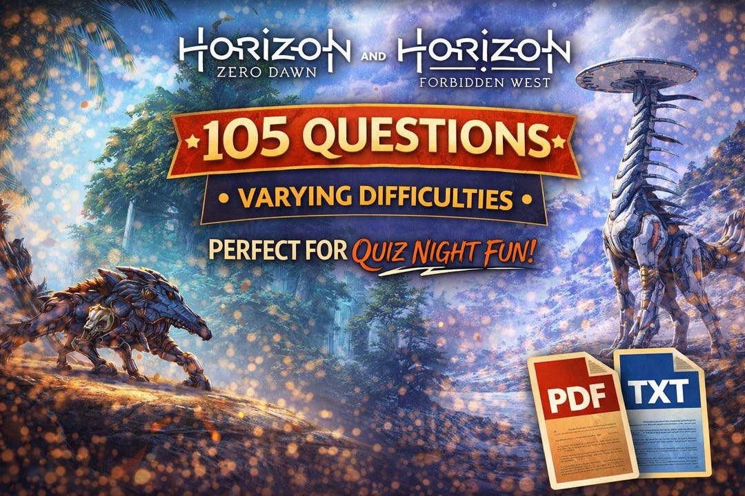 Printable Horizon Ruled Answer Sheet.pdf Horizon Zero Dawn 1 & 2 Game Trivia Pack – 106 Questions (PDF + TXT ...