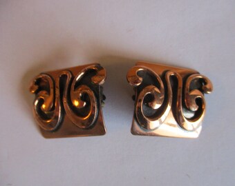 RENOIR Copper Butterfly EARRINGs Vintage Solid Copper Matisse