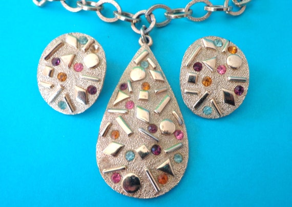 SARAH COVeNTRY NECKLACE EARRiNG Set Rare Stunning… - image 1