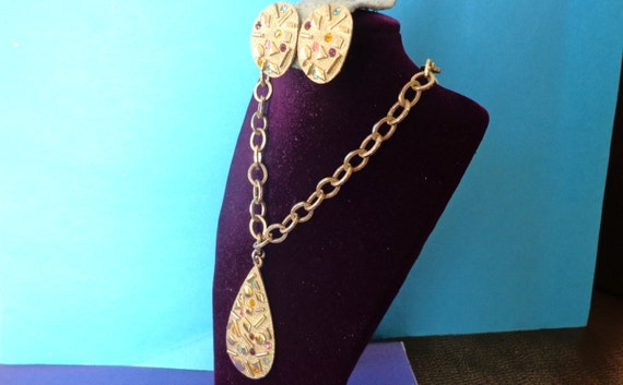 SARAH COVeNTRY NECKLACE EARRiNG Set Rare Stunning… - image 2