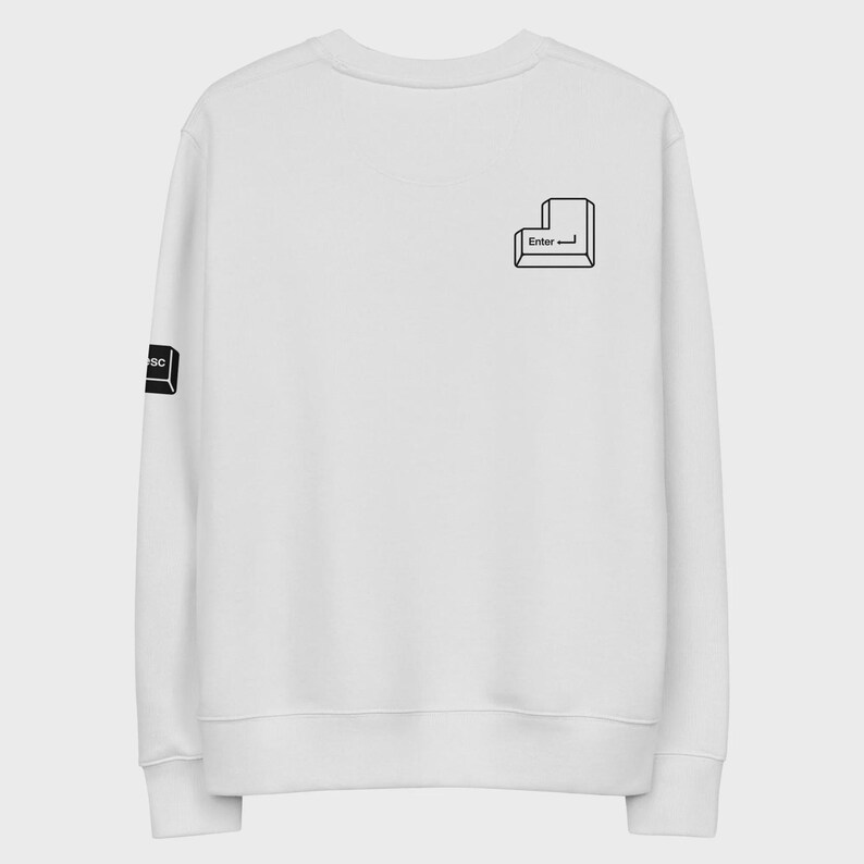 PC Keyboard Unisex Eco Sweatshirt – Sustainable Tech Geek Pullover, Programmer Gift image 8