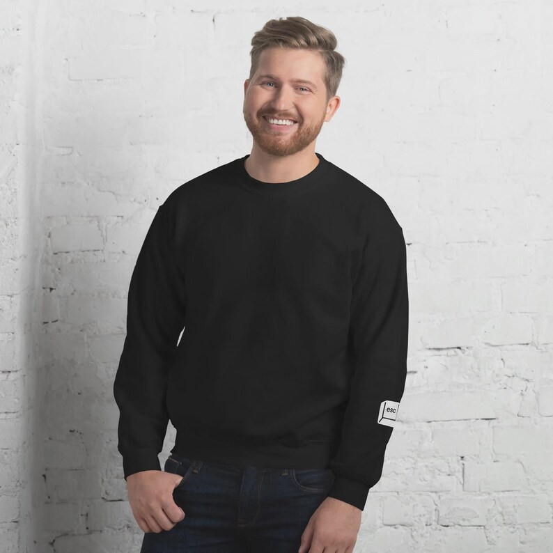 PC Keyboard Unisex Eco Sweatshirt – Sustainable Tech Geek Pullover, Programmer Gift image 13