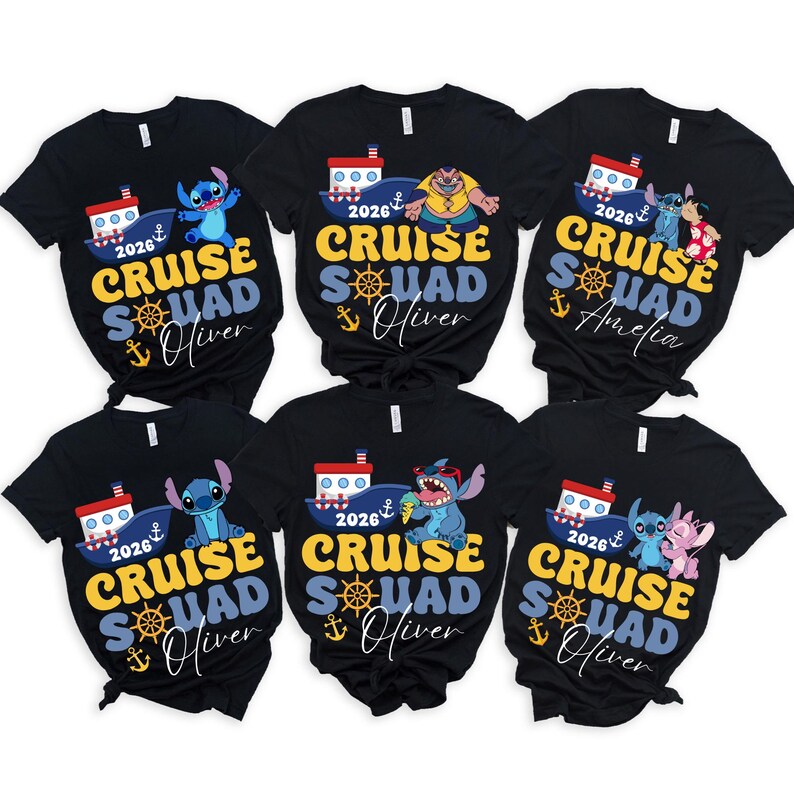 Personalized Cruise Squad Shirt 2026, Lilo Stitch Family Vacation Matching Tee bild 3