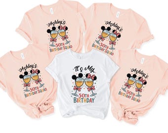 Camiseta de 50 cumpleaños, camiseta de cumpleaños personalizada, camiseta de fiesta de 50 cumpleaños, camiseta de Birthday Squad, camiseta de cumpleaños con nombre personalizado