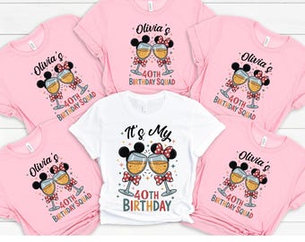 Camiseta personalizada para el grupo de amigos del 40 cumpleaños, camiseta con nombre personalizado