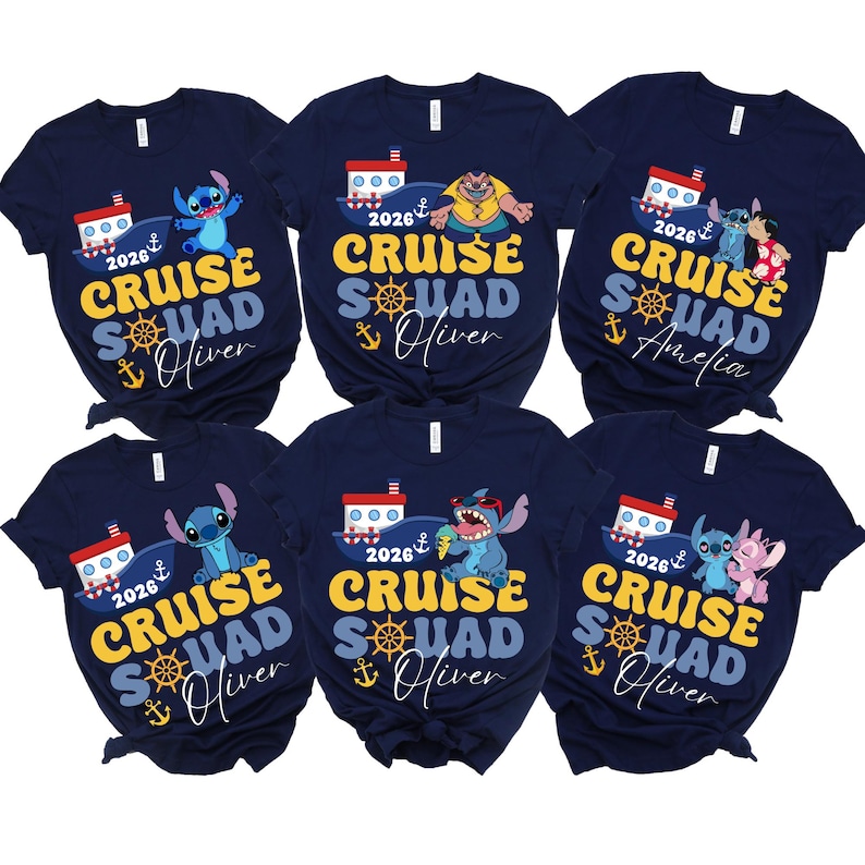 Personalized Cruise Squad Shirt 2026, Lilo Stitch Family Vacation Matching Tee bild 1