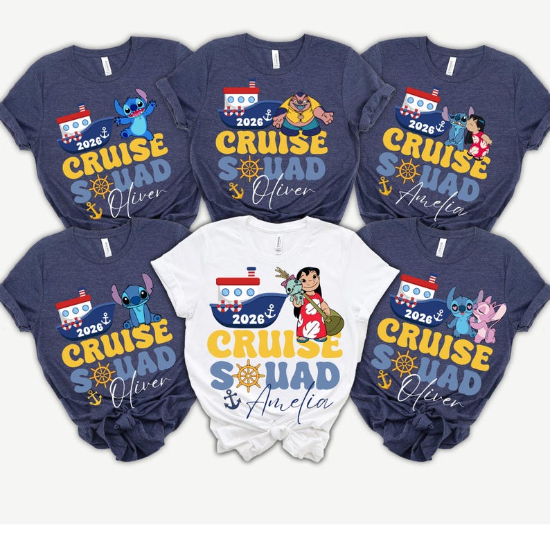 Personalized Cruise Squad Shirt 2026, Lilo Stitch Family Vacation Matching Tee bild 5