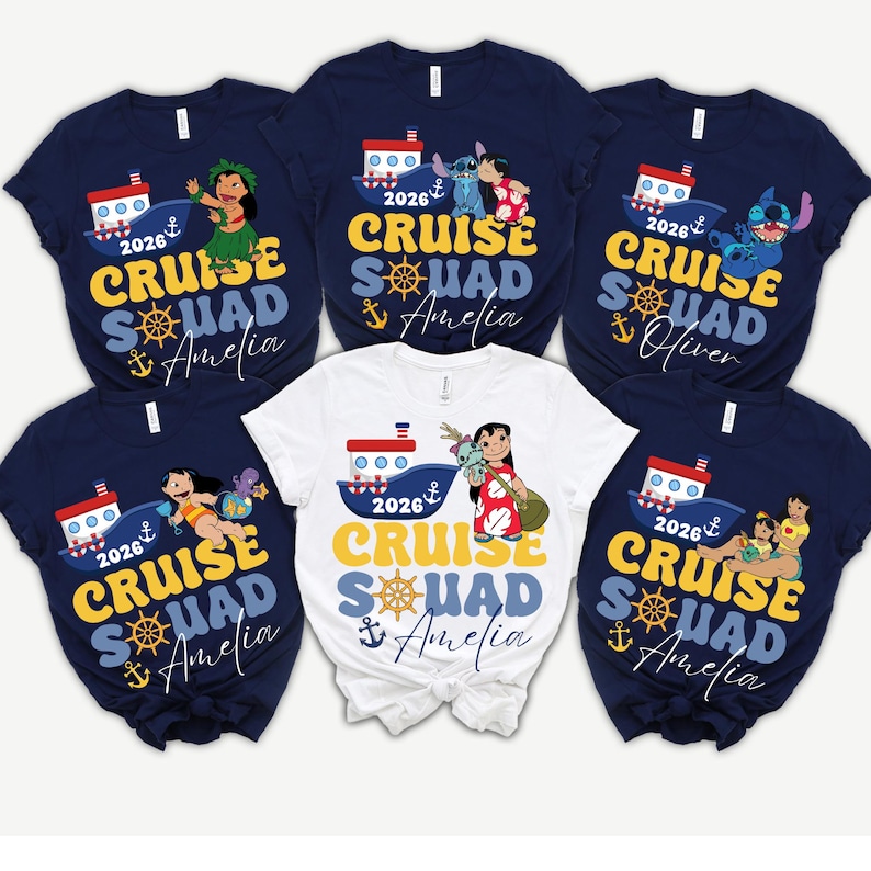 Personalized Cruise Squad Shirt 2026, Lilo Stitch Family Vacation Matching Tee bild 2