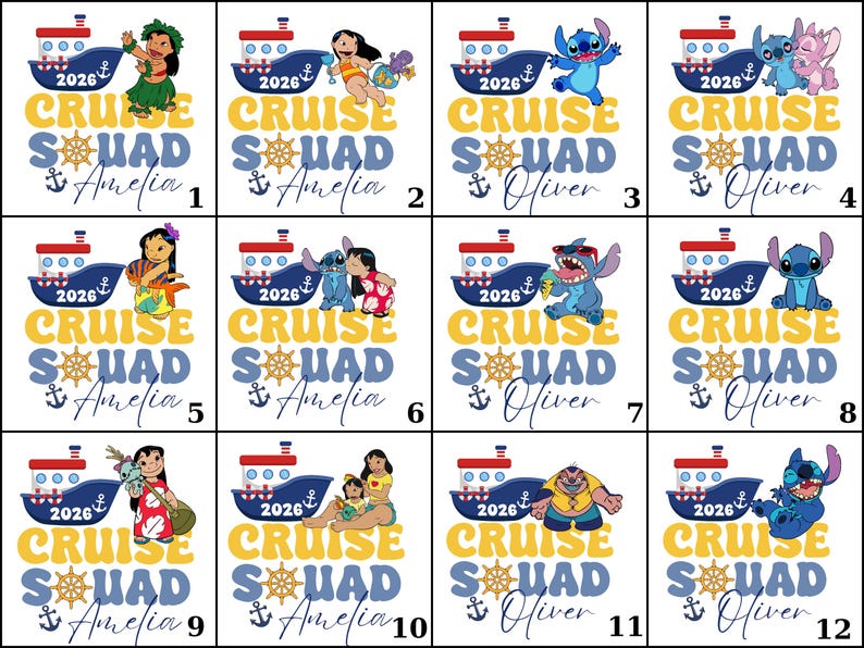 Personalized Cruise Squad Shirt 2026, Lilo Stitch Family Vacation Matching Tee bild 6